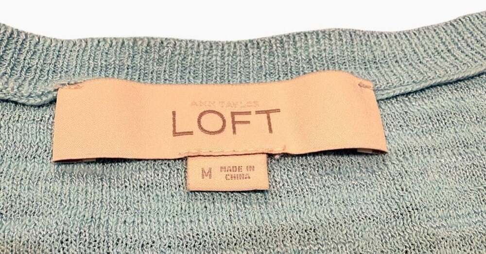 Loft Sweater Size M Blue/Aqua Long Sleeve Lightweight Pullover Fall Layering